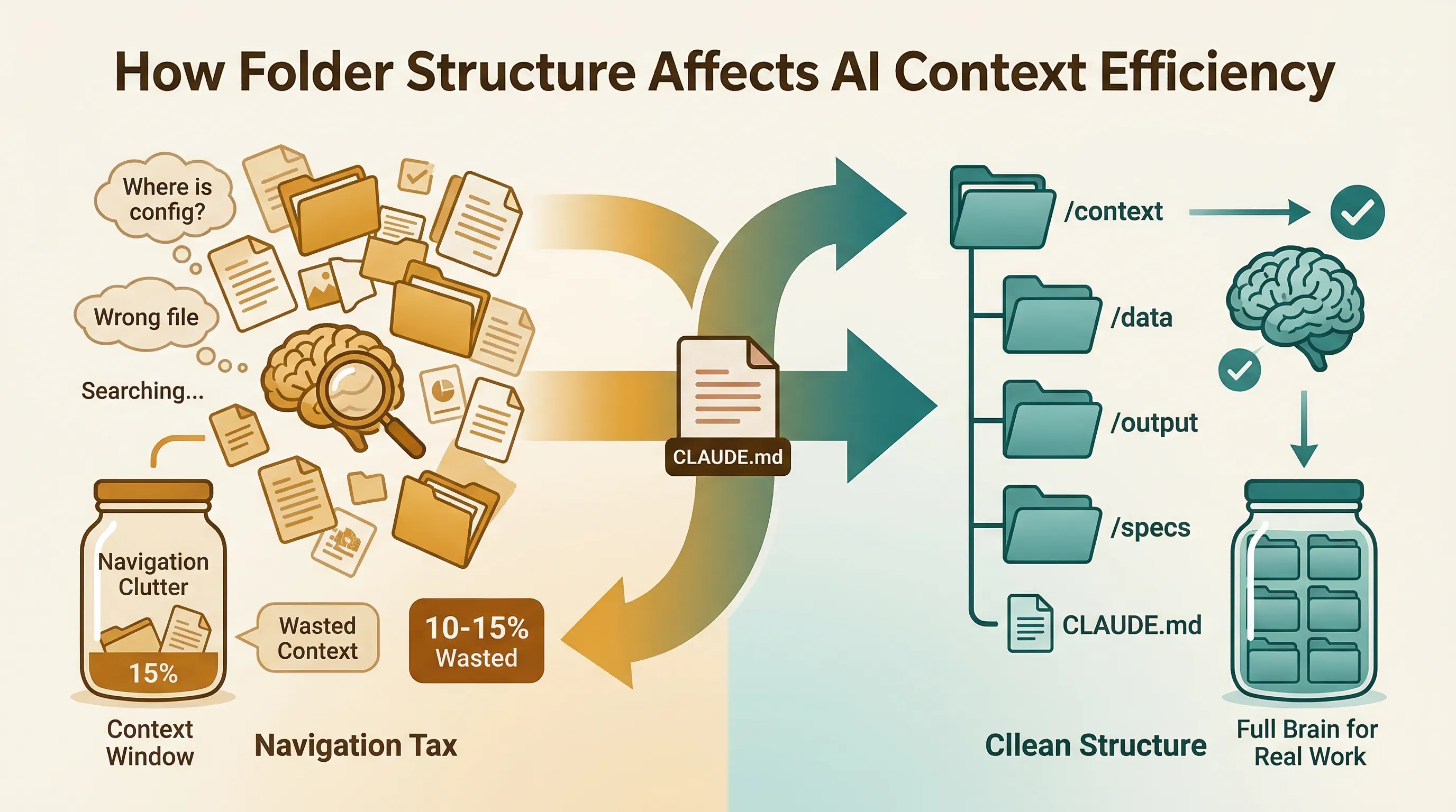 Your Folder Structure Is Wasting Claude's Brain: How to Fix It